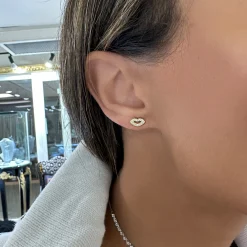 Kiss Kiss Diamond Lips Stud Earrings