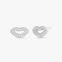Kiss Kiss Diamond Lips Stud Earrings