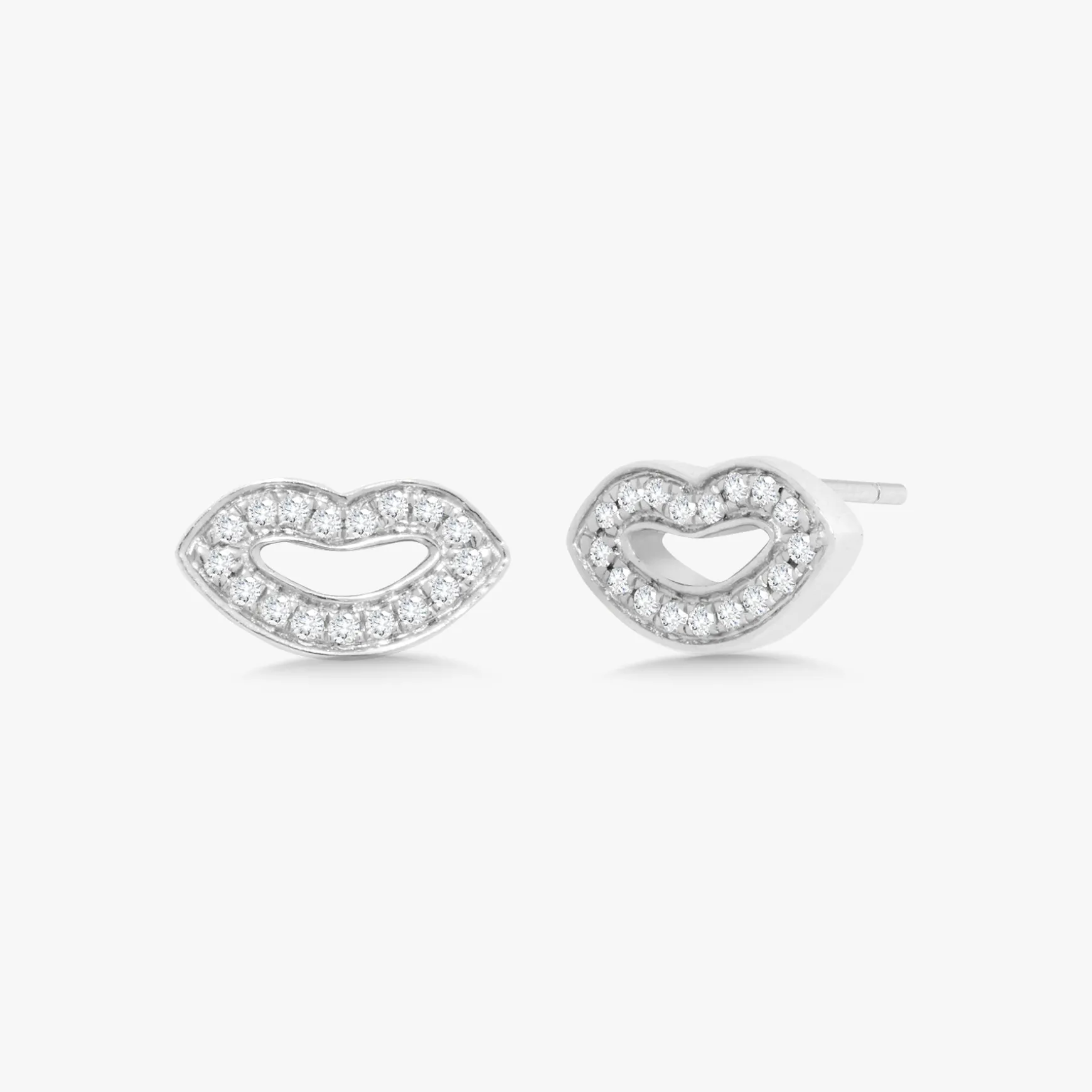 Kiss Kiss Diamond Lips Stud Earrings