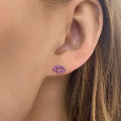 Kiss Kiss Ruby Lips Stud Earrings