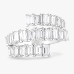 Kyle Emerald Cut Diamond Crossover Ring 4.50 ctw