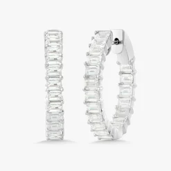 Kyle Emerald Cut Hoop Earrings 3.58 ctw