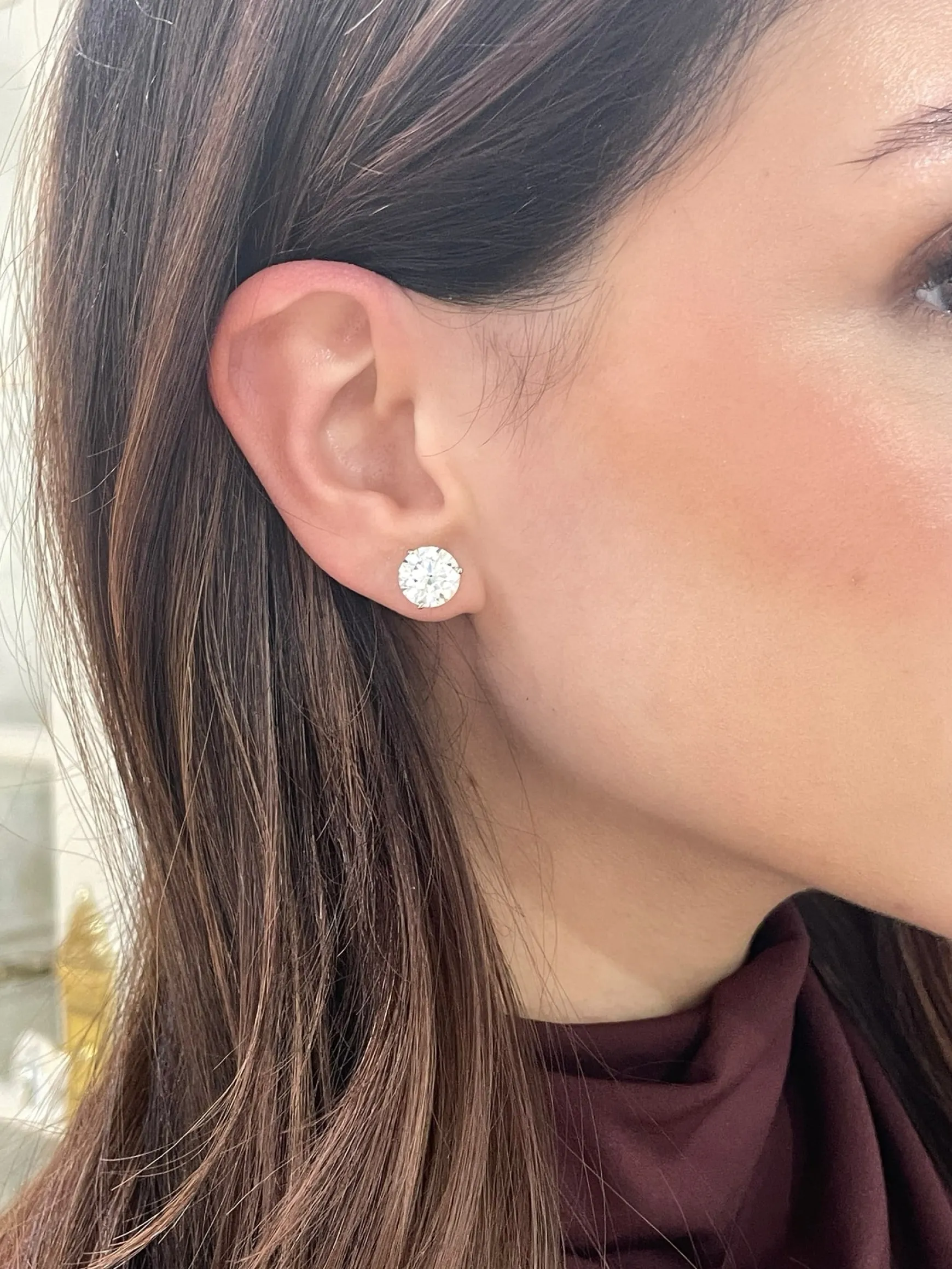 Lab Grown Three Prong Martini Diamond Stud Earrings (6 ctw) *Emily's Pick*