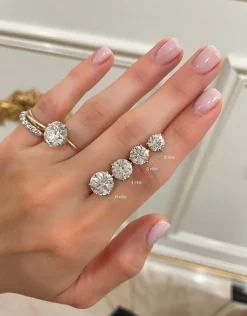 Lab Grown Three Prong Martini Diamond Stud Earrings (6 ctw) *Emily's Pick*