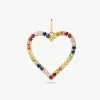 Large Rainbow Open Heart Charm