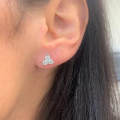 Large Trilogy Cluster Stud Earrings