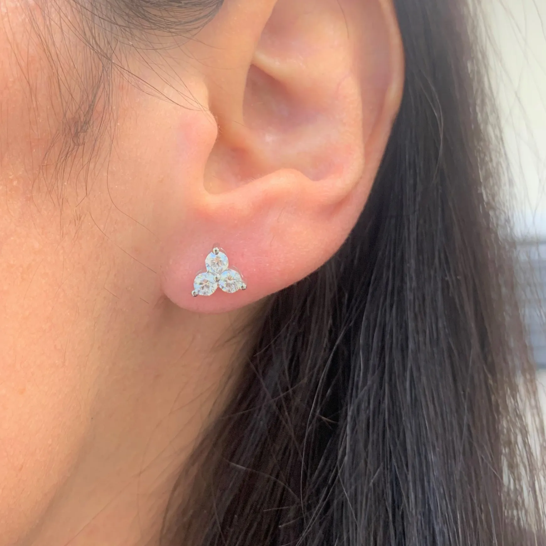 Large Trilogy Cluster Stud Earrings