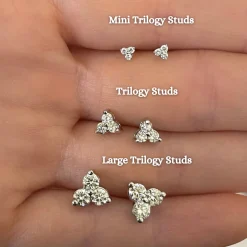 Large Trilogy Cluster Stud Earrings