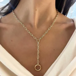 Lariat Oval Link Chain with Openable Clasp