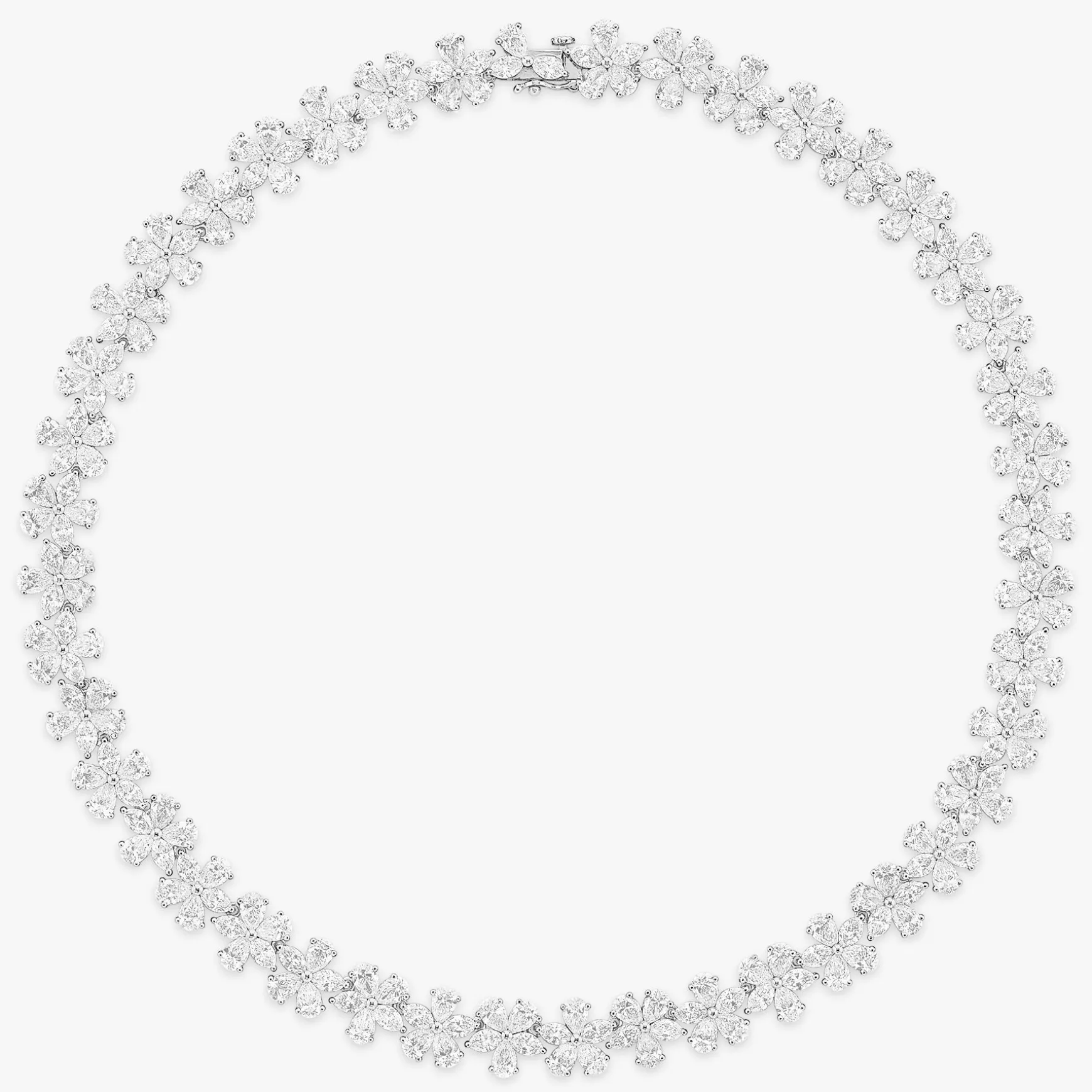 Leonie Dancing Floral Marquise & Pear Diamond Necklace 48 ctw