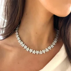 Leonie Dancing Floral Marquise & Pear Diamond Necklace 48 ctw