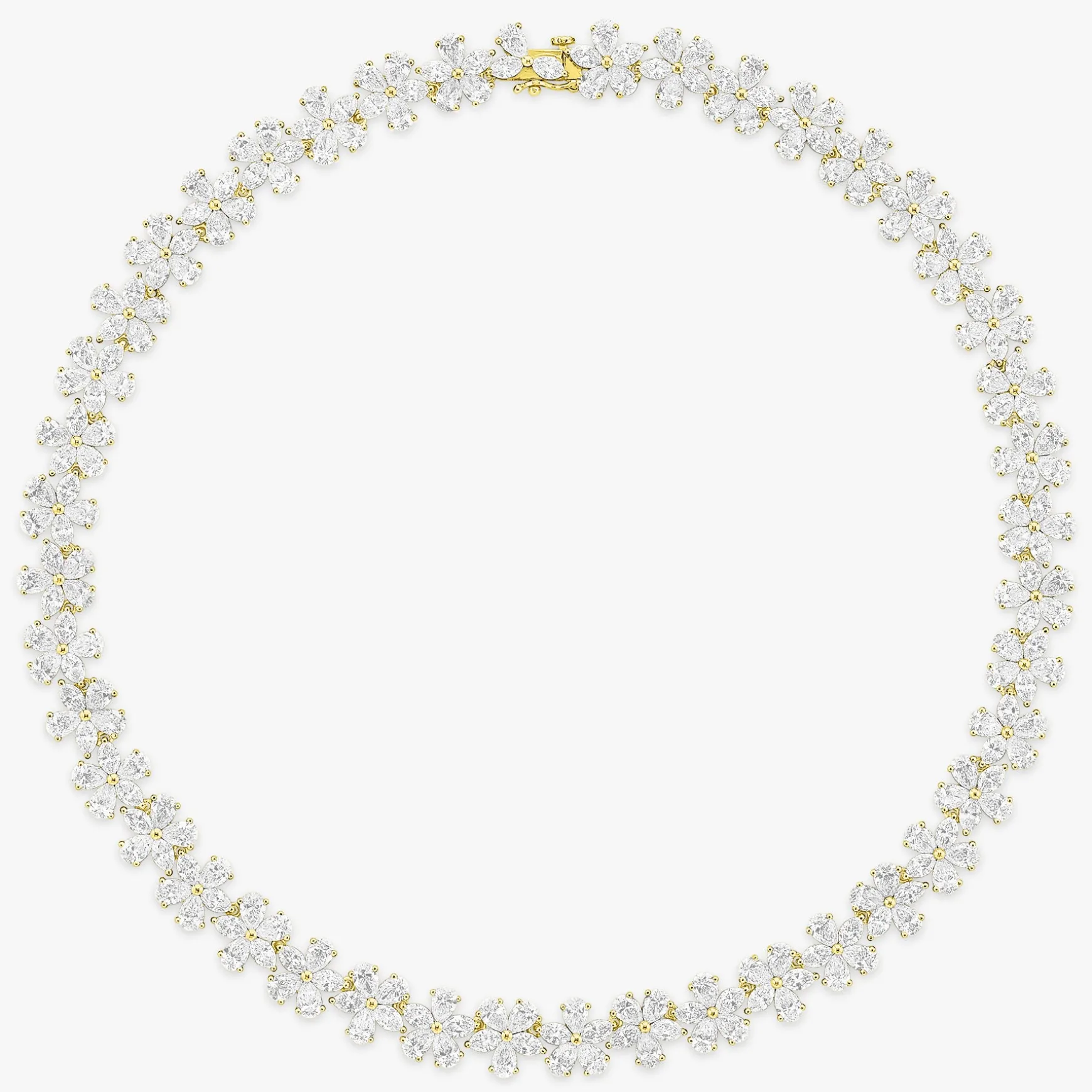Leonie Dancing Floral Marquise & Pear Diamond Necklace 48 ctw