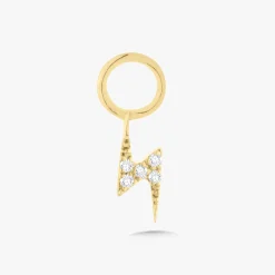 Lightning Bolt Diamond Huggie Earring Charms