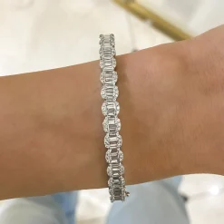 Lilium Tapered Baguette Diamond Bangle 2.10 ctw