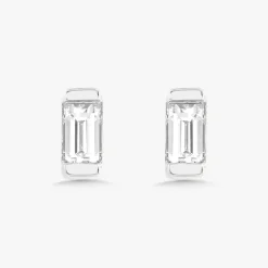 Lina Baguette Bar Diamond Stud Earrings
