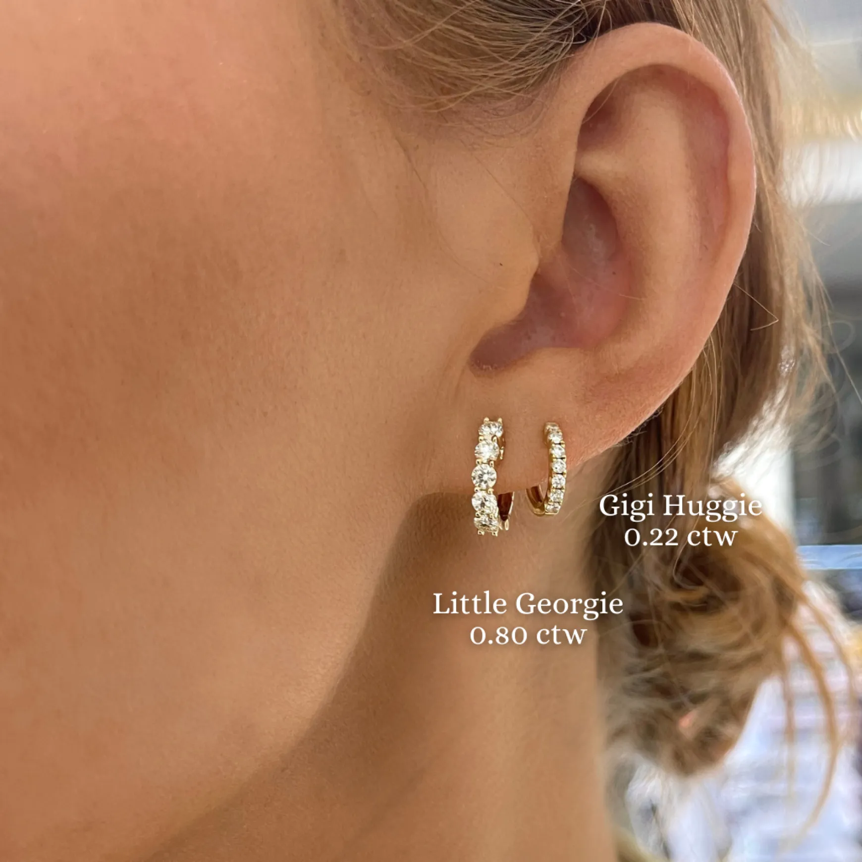Little Georgie Diamond Huggie Earrings