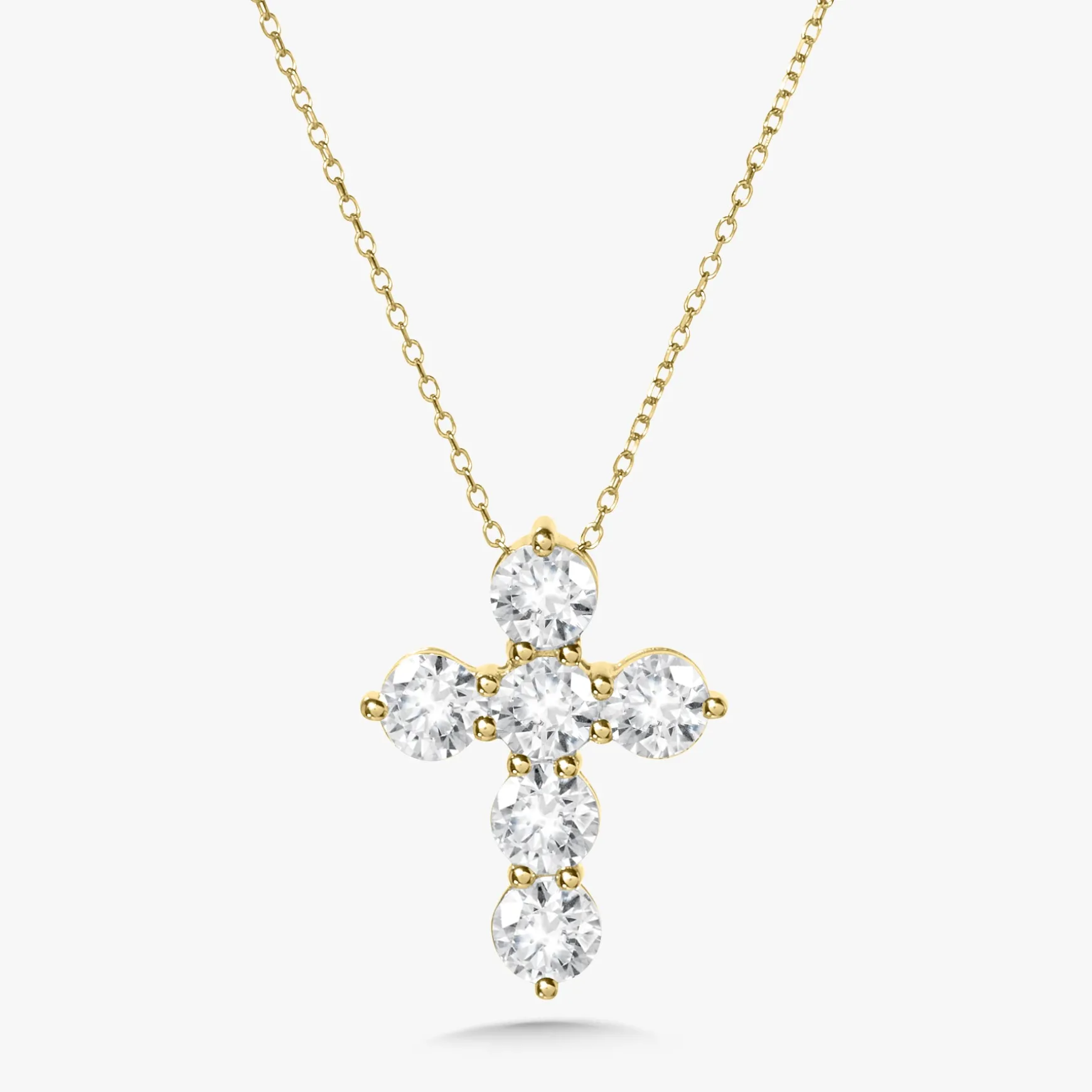 Little Georgie Two Prong Diamond Cross Necklace