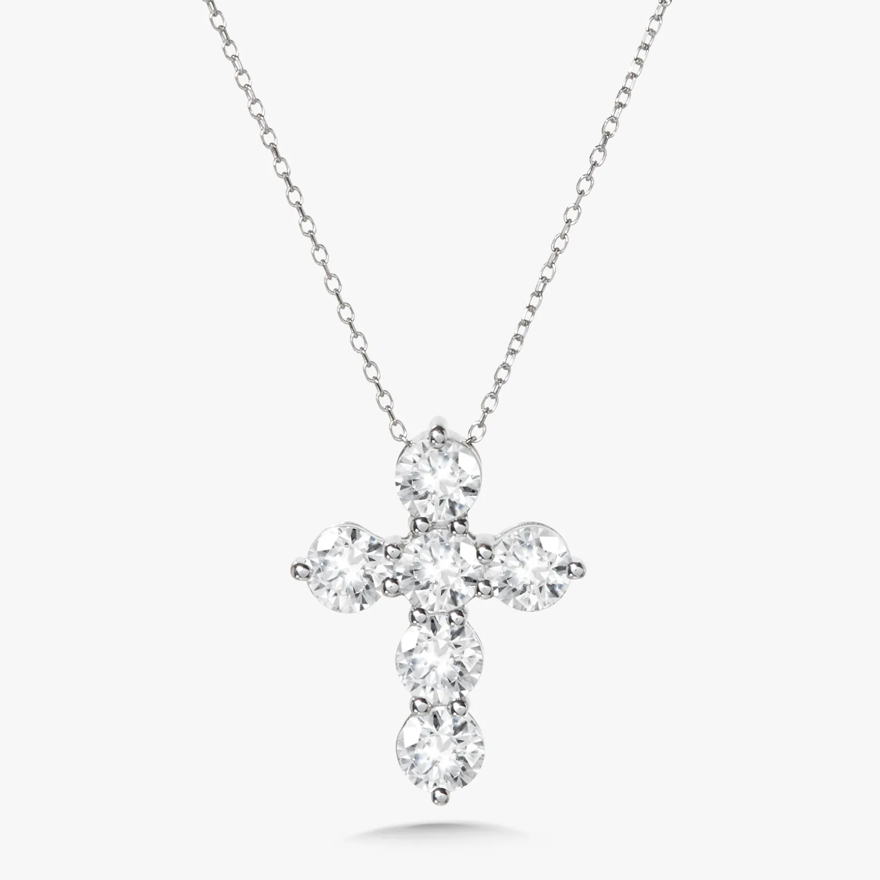 Little Georgie Two Prong Diamond Cross Necklace