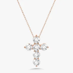 Little Georgie Two Prong Diamond Cross Necklace