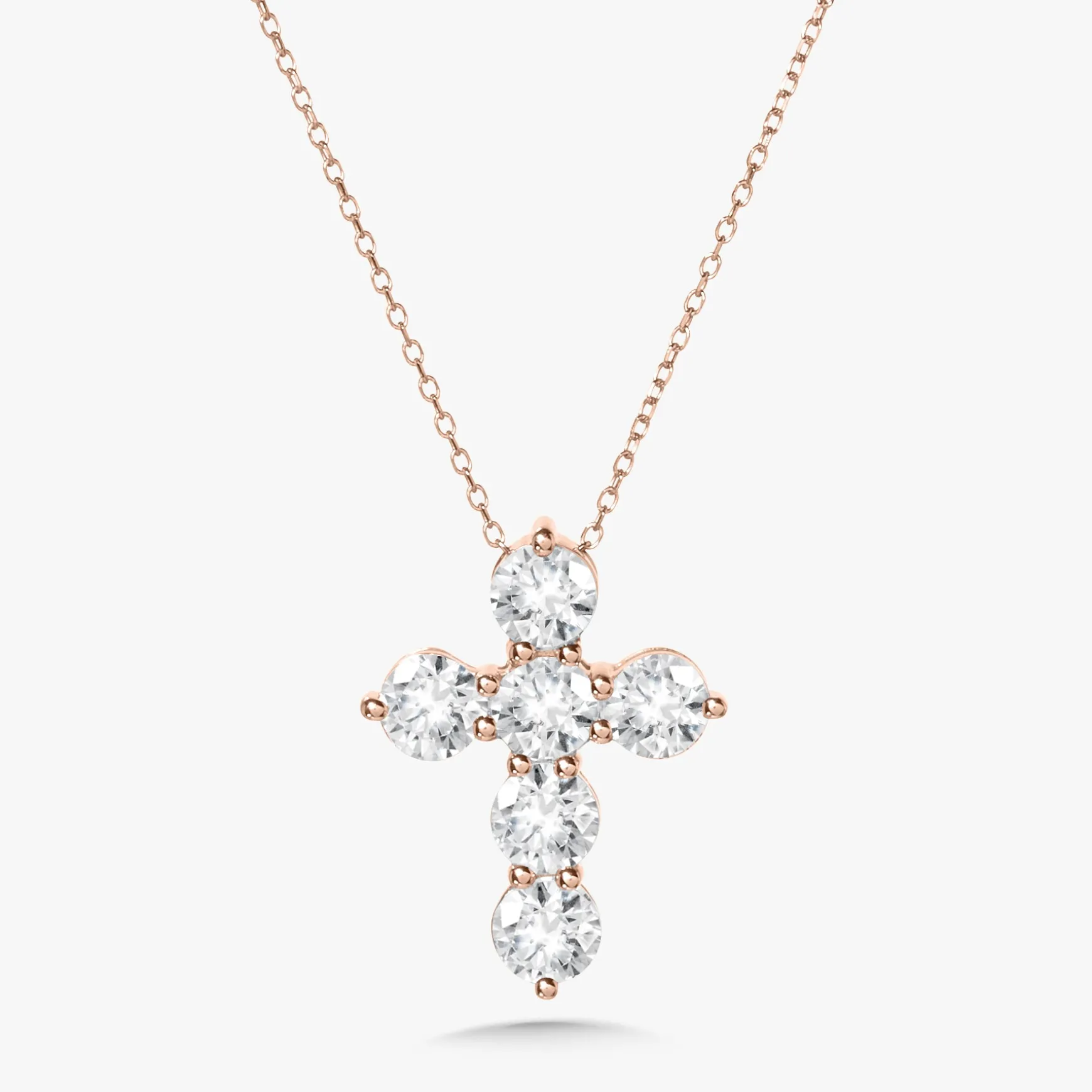 Little Georgie Two Prong Diamond Cross Necklace