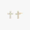 Little Grace Dainty Diamond Cross Stud Earrings