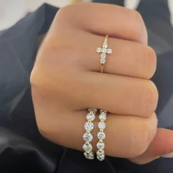 Little Grace Diamond Cross Ring