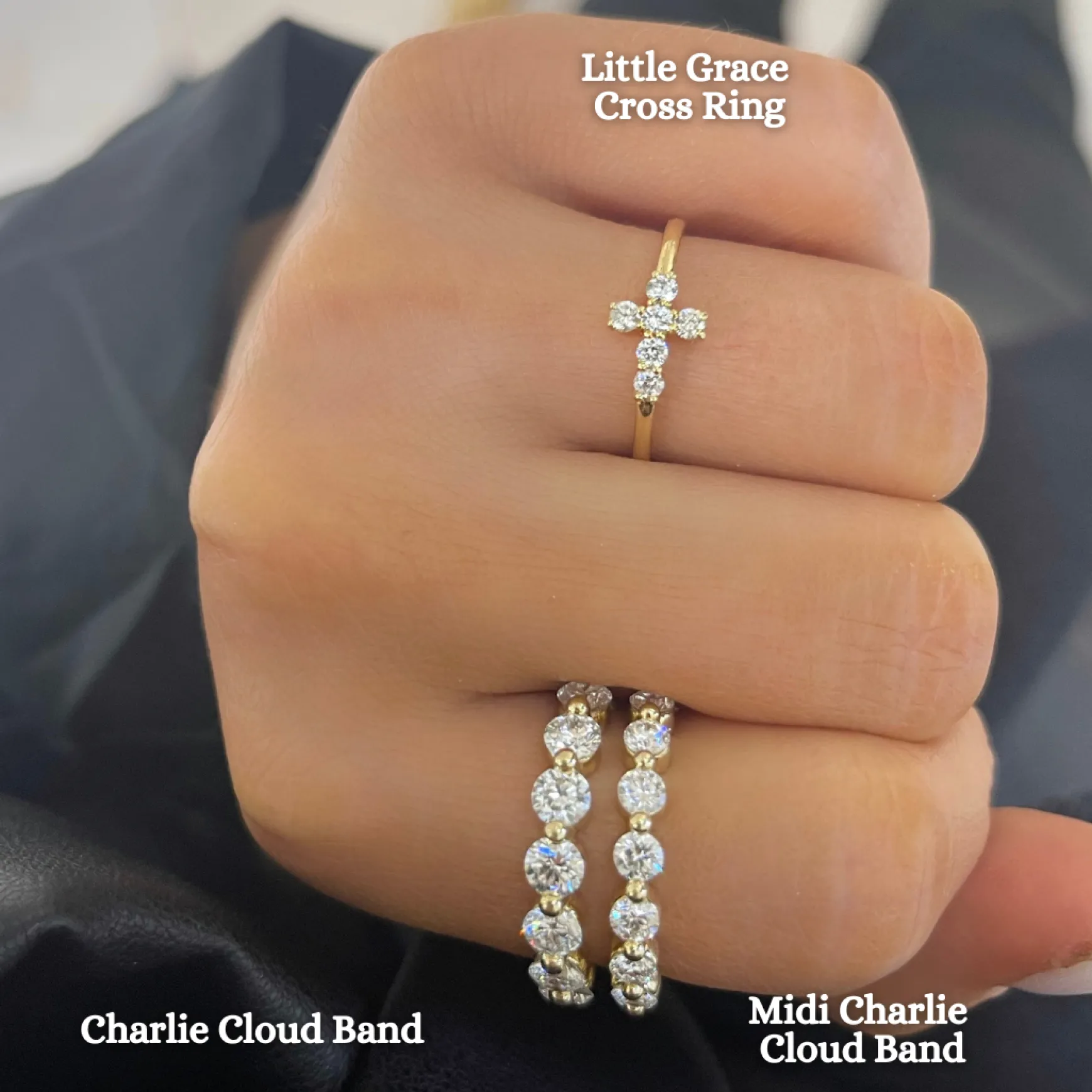 Little Grace Diamond Cross Ring