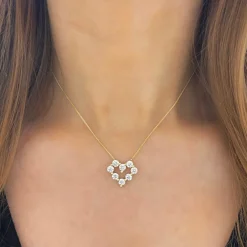 Little Mamas Charlie Cloud® Floating Diamond Heart Necklace 1.92 ctw