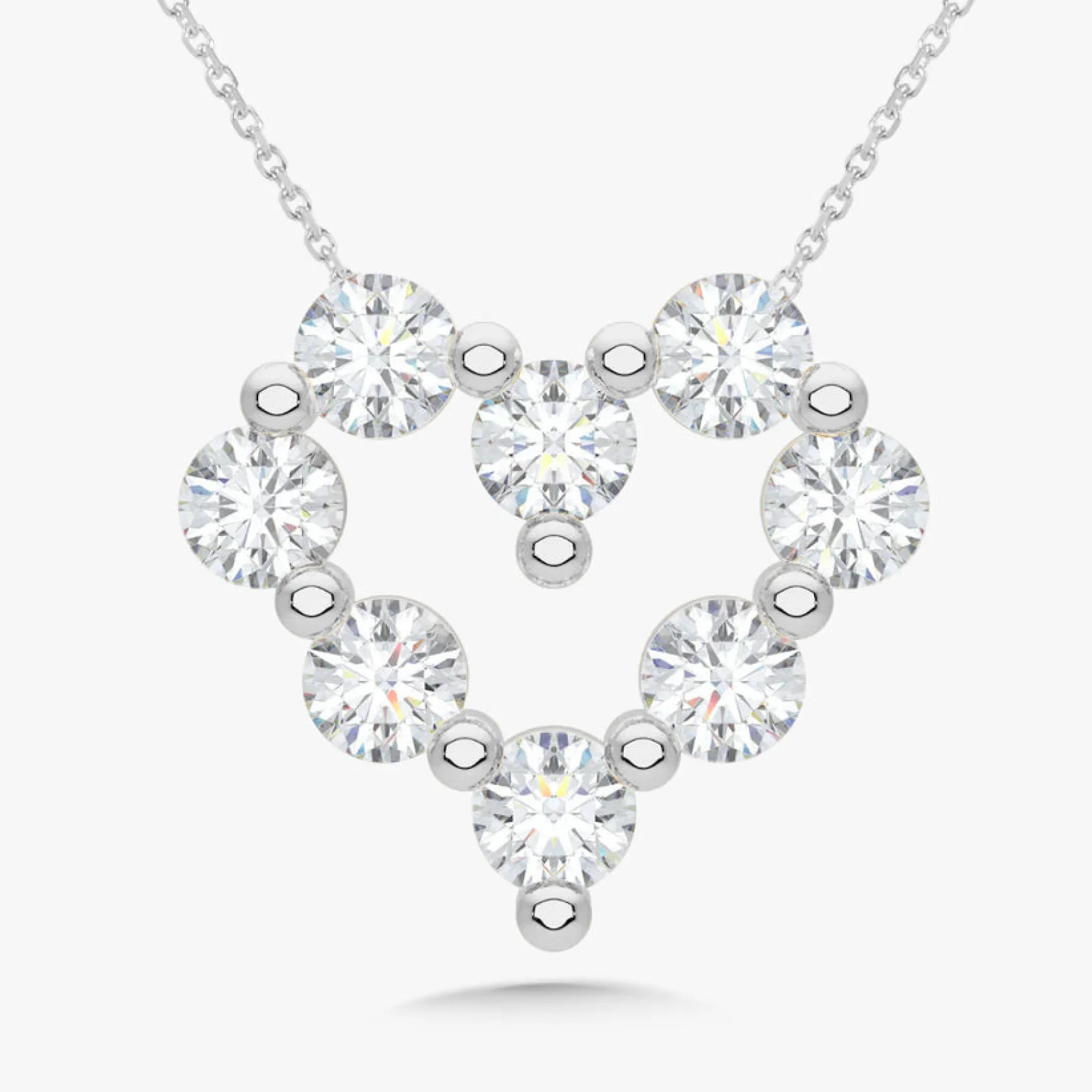 Little Mamas Charlie Cloud® Floating Diamond Heart Necklace 1.92 ctw