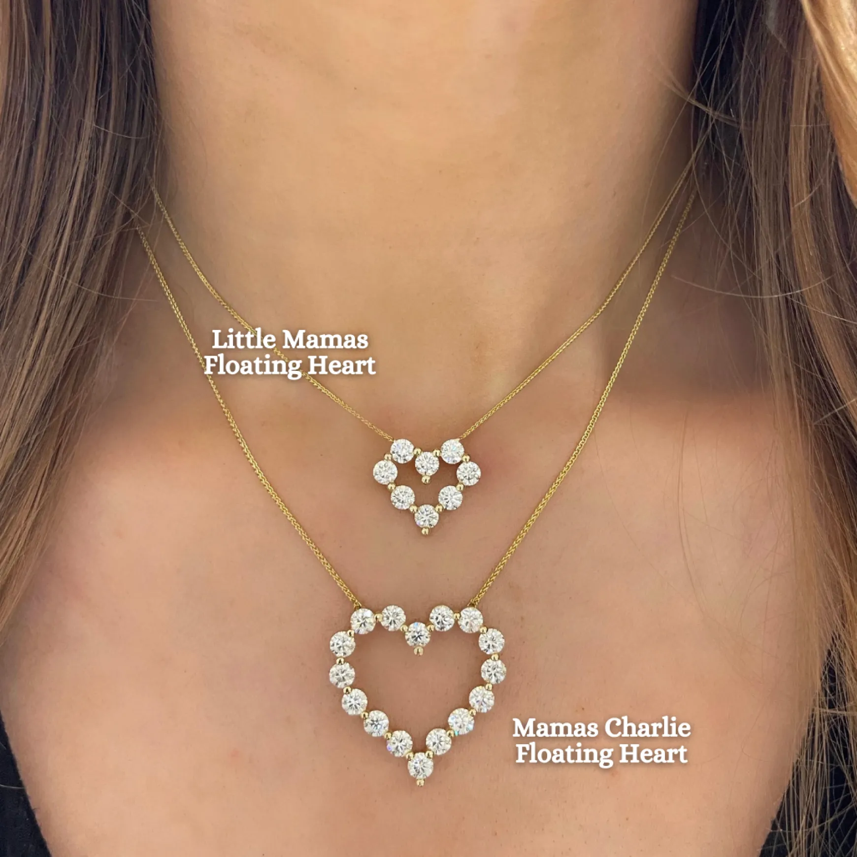 Little Mamas Charlie Cloud® Floating Diamond Heart Necklace 1.92 ctw