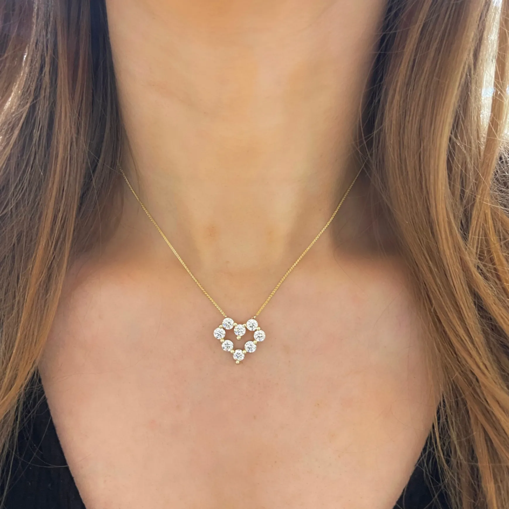 Little Mamas Charlie Cloud® Floating Diamond Heart Necklace 1.92 ctw