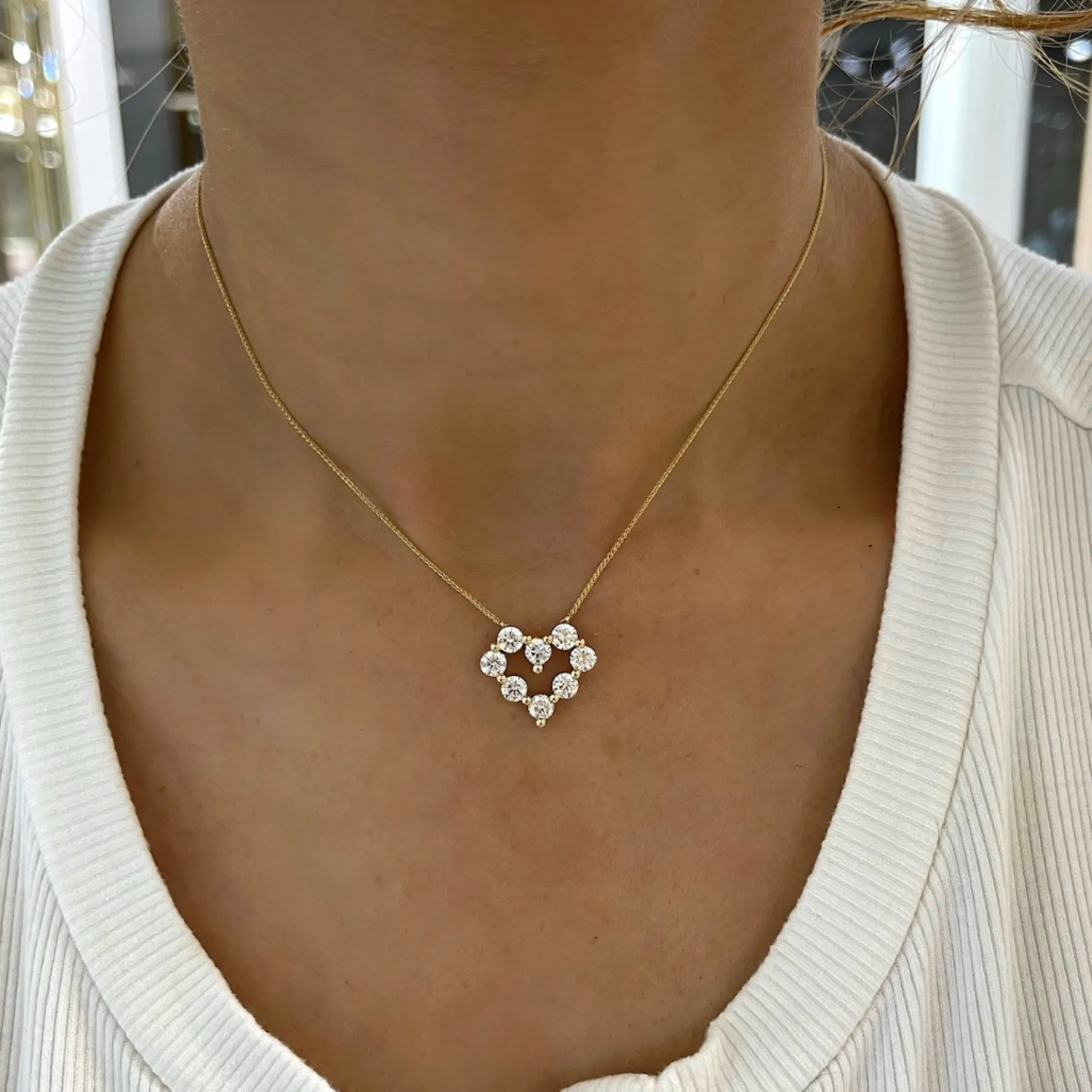 Little Mamas Charlie Cloud® Floating Diamond Heart Necklace 1.92 ctw