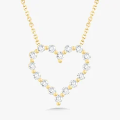 Little Posie Charlie Cloud® Floating Diamond Heart Necklace 0.56 ctw