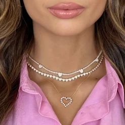 Little Posie Charlie Cloud® Floating Diamond Heart Necklace 0.56 ctw