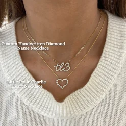 Little Posie Charlie Cloud® Floating Diamond Heart Necklace 0.56 ctw