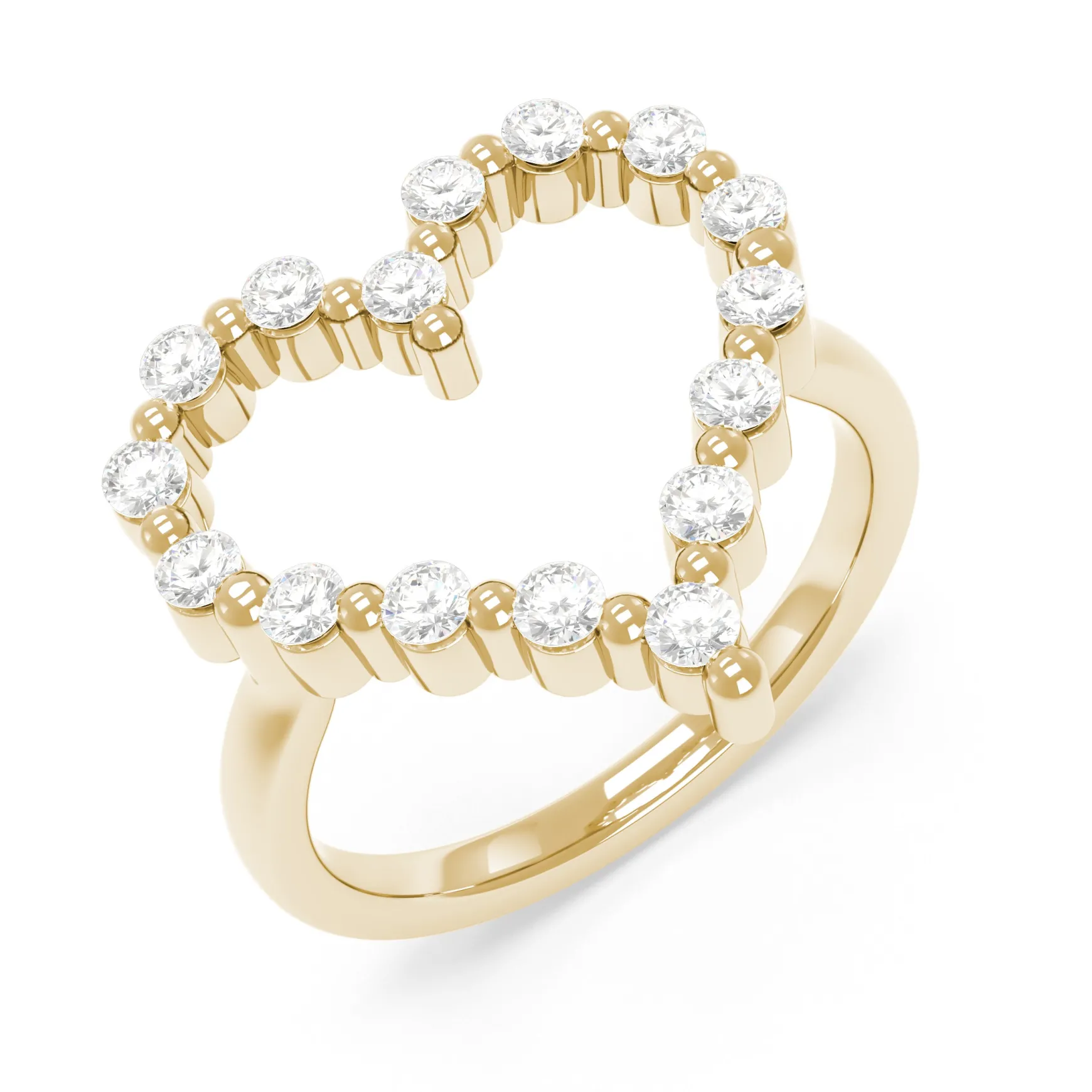 Little Posie Charlie Cloud® Floating Diamond Heart Ring 0.56 ctw