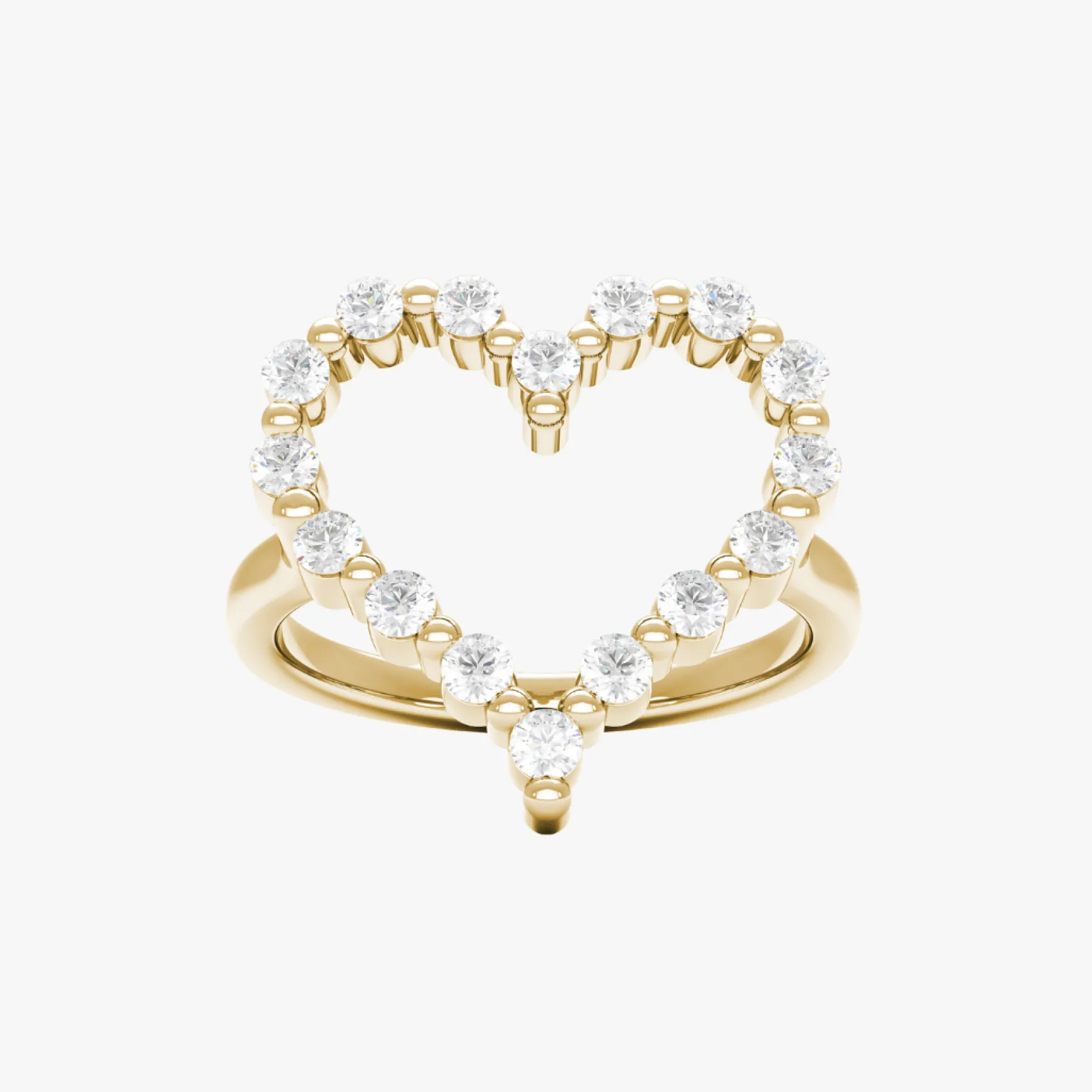 Little Posie Charlie Cloud® Floating Diamond Heart Ring 0.56 ctw