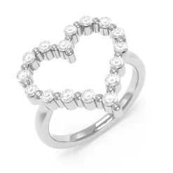 Little Posie Charlie Cloud® Floating Diamond Heart Ring 0.56 ctw