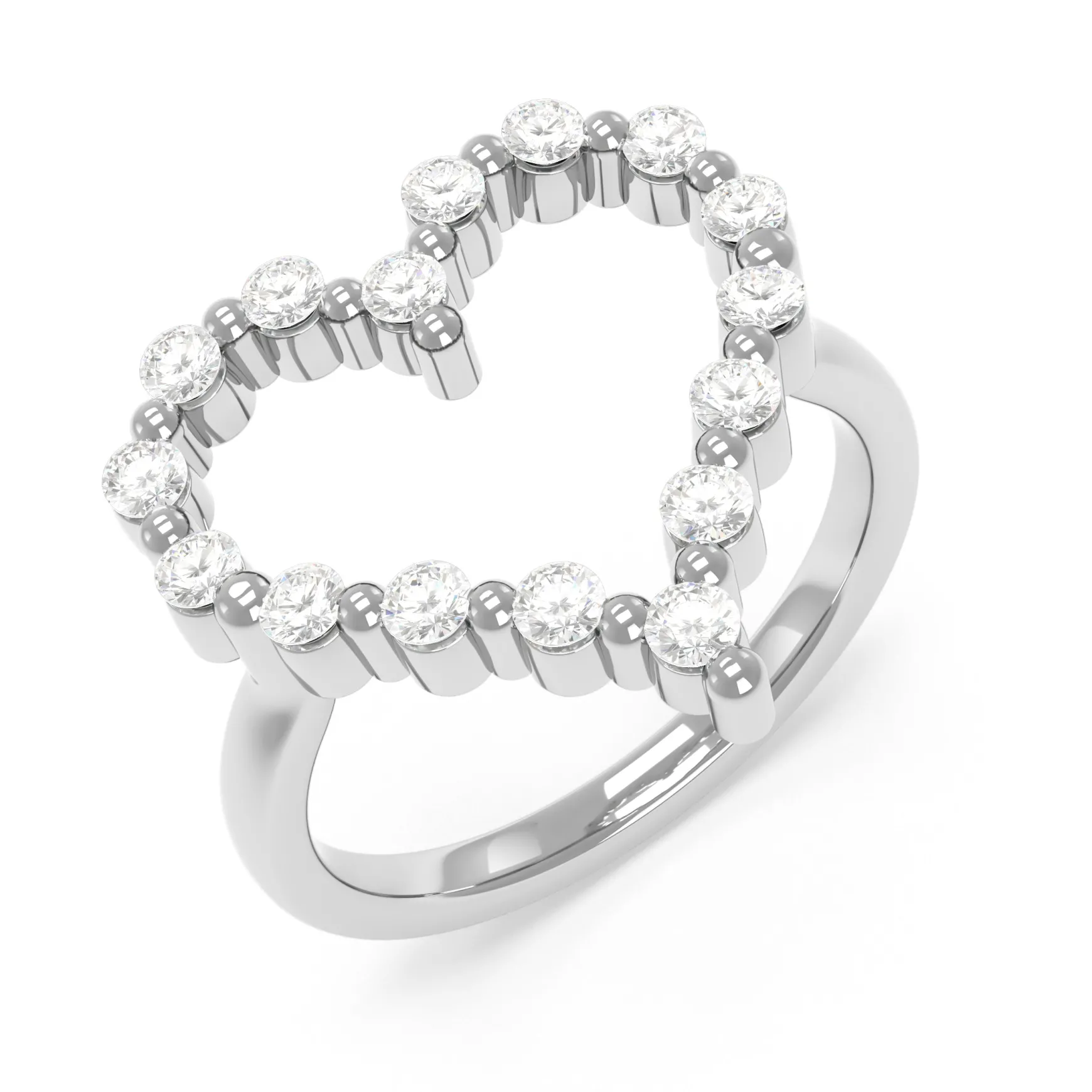 Little Posie Charlie Cloud® Floating Diamond Heart Ring 0.56 ctw