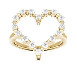 Little Posie Charlie Cloud® Floating Diamond Heart Ring 0.56 ctw