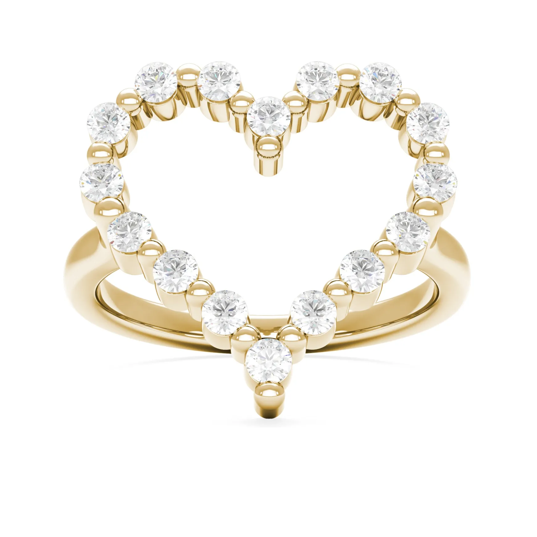 Little Posie Charlie Cloud® Floating Diamond Heart Ring 0.56 ctw