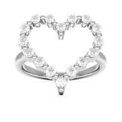 Little Posie Charlie Cloud® Floating Diamond Heart Ring 0.56 ctw