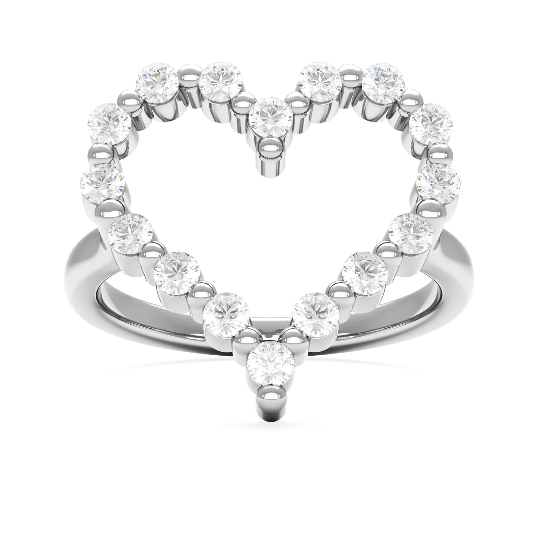 Little Posie Charlie Cloud® Floating Diamond Heart Ring 0.56 ctw