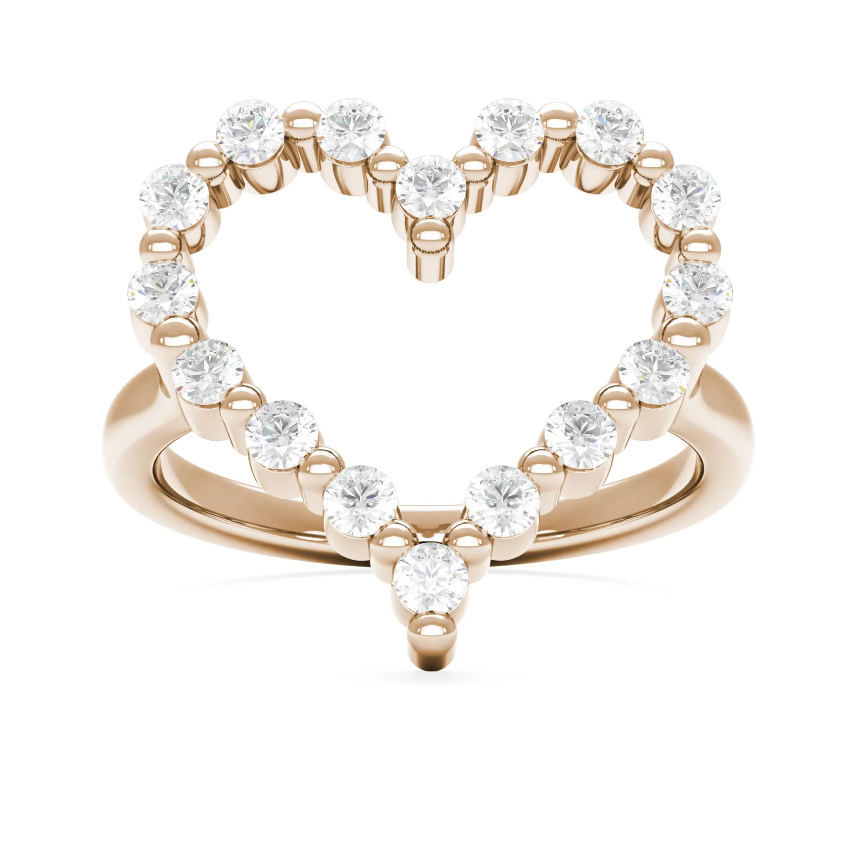 Little Posie Charlie Cloud® Floating Diamond Heart Ring 0.56 ctw