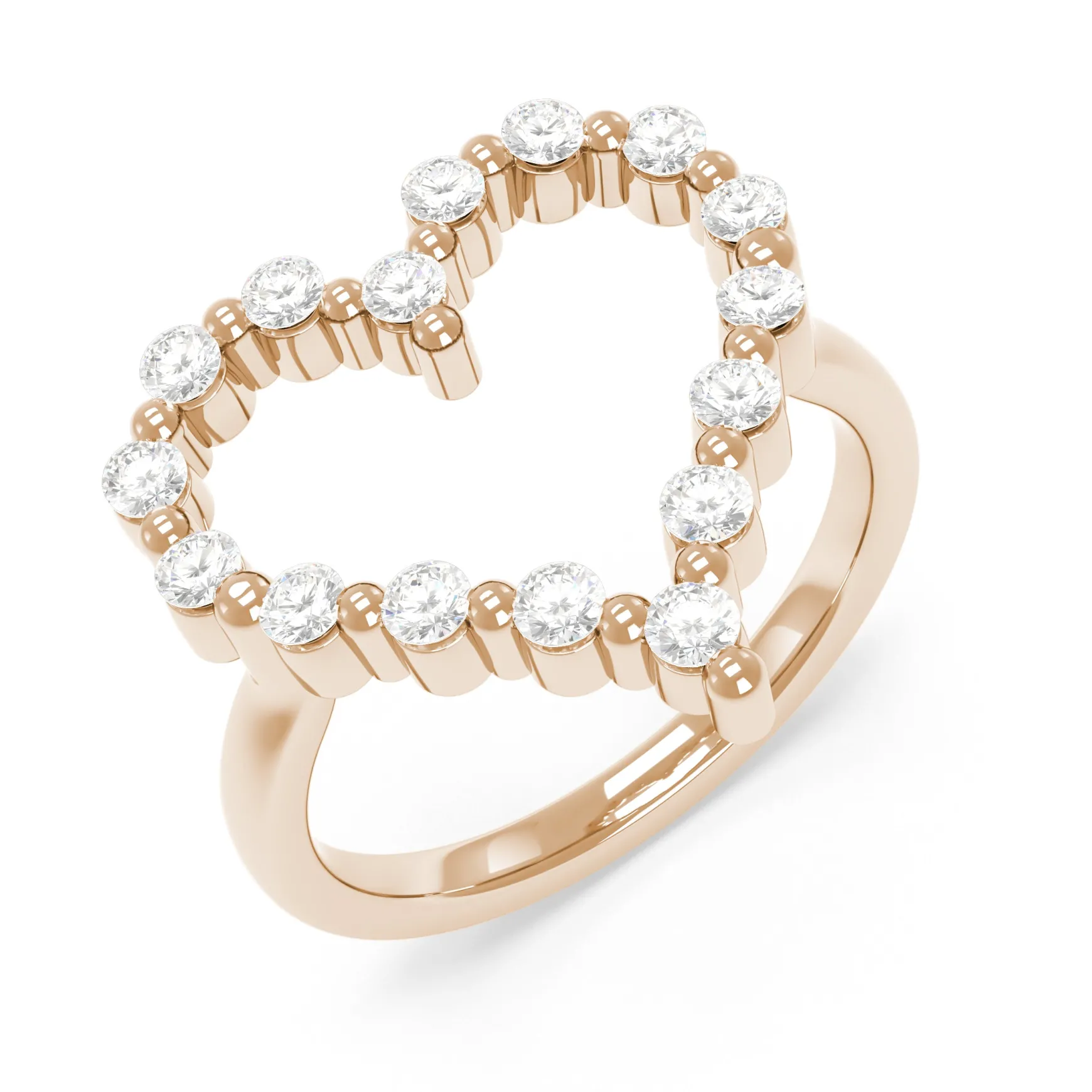 Little Posie Charlie Cloud® Floating Diamond Heart Ring 0.56 ctw
