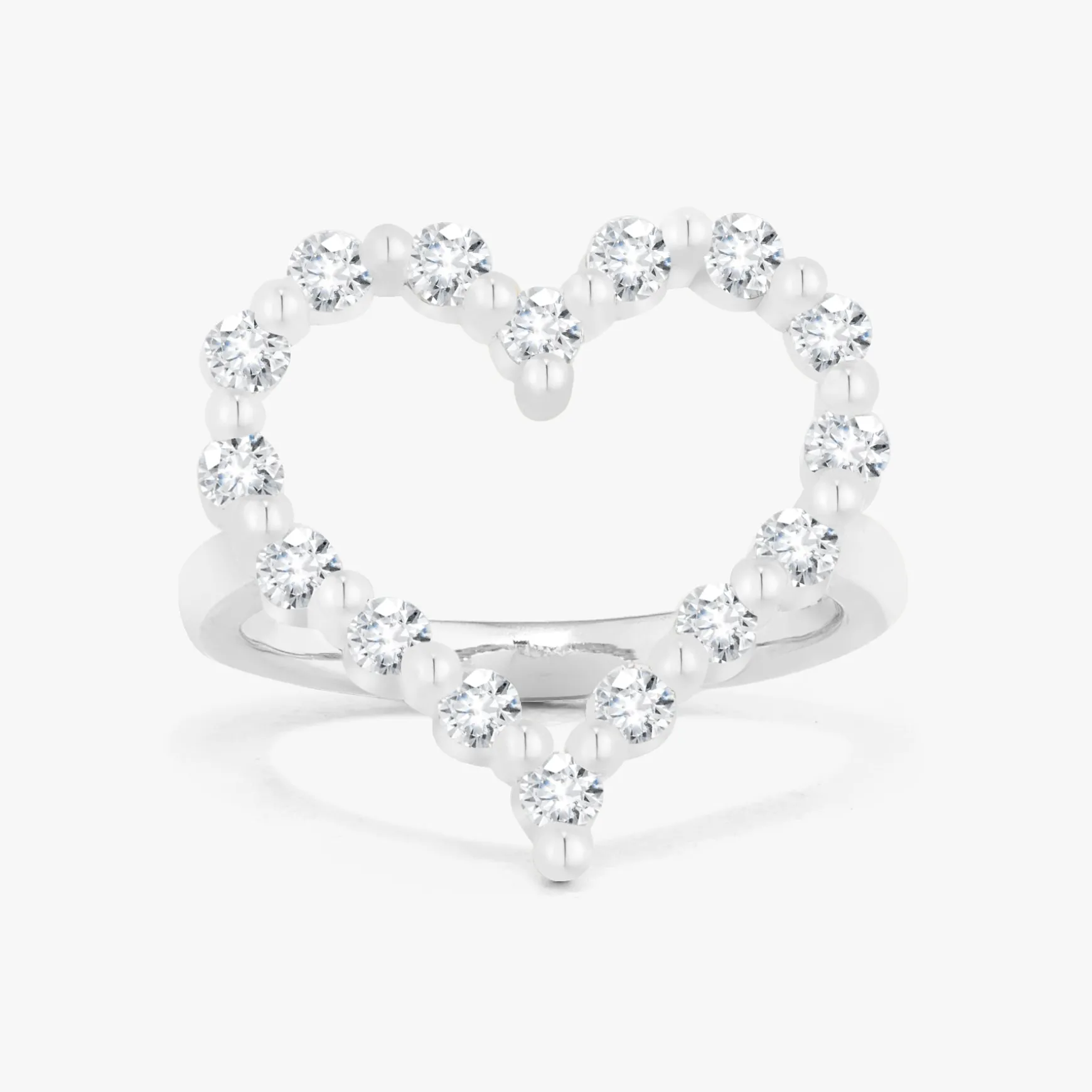 Little Posie Charlie Cloud® Floating Diamond Heart Ring 0.56 ctw
