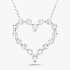 Little Posie Charlie Cloud® Floating Diamond Heart Necklace 0.56 ctw