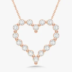 Little Posie Charlie Cloud® Floating Diamond Heart Necklace 0.56 ctw