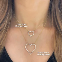 Little Posie Charlie Cloud® Floating Diamond Heart Necklace 0.56 ctw