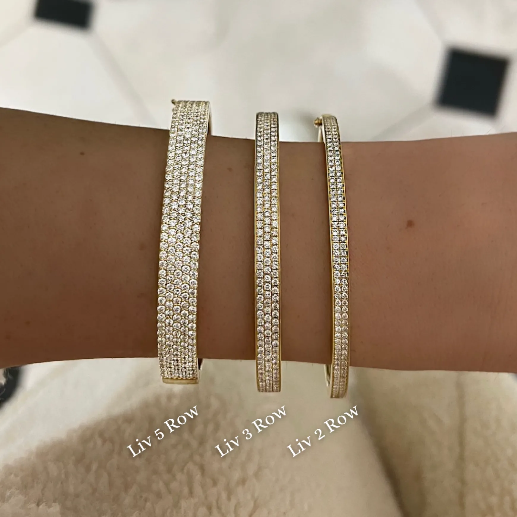 Liv Five Row Diamond Bangle Bracelet 3.50 ctw